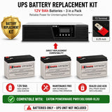 Batteries For Powerware Pw9130l1000r-xl2u UPS, 3 X 12v, 9ah - 108wh UPS Batteries CB Range