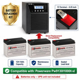 Batteries For Powerware Pw9130l1000t-xl UPS, 3 X 12v, 9ah UPS Batteries CB Range