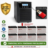 Batteries For Powerware Pw9130l3000t-xl UPS, 8 X 12v, 9ah - 108wh UPS Batteries CB Range