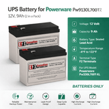 Batteries For Powerware Pw9130l700t-xl UPS, 2 X 12v, 9ah - 108wh UPS Batteries CB Range