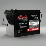 Rolls Battery Engineering R12-80AGM – AGM VRLA Deep Cycle Battery (12V, 90Ah @ 100hr) Sealed Lead Acid Rolls Battery Engineering