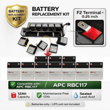 Apc Rbc117, RBC143, RBC118 Replacement UPS 10 X 12v 5ah With F2 Terminal Battery UPS Batteries CB Range