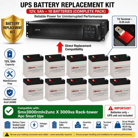 Smx3000rmlv2unc X 3000va Rack-tower Apc Smart UPS Battery UPS Batteries CB Range