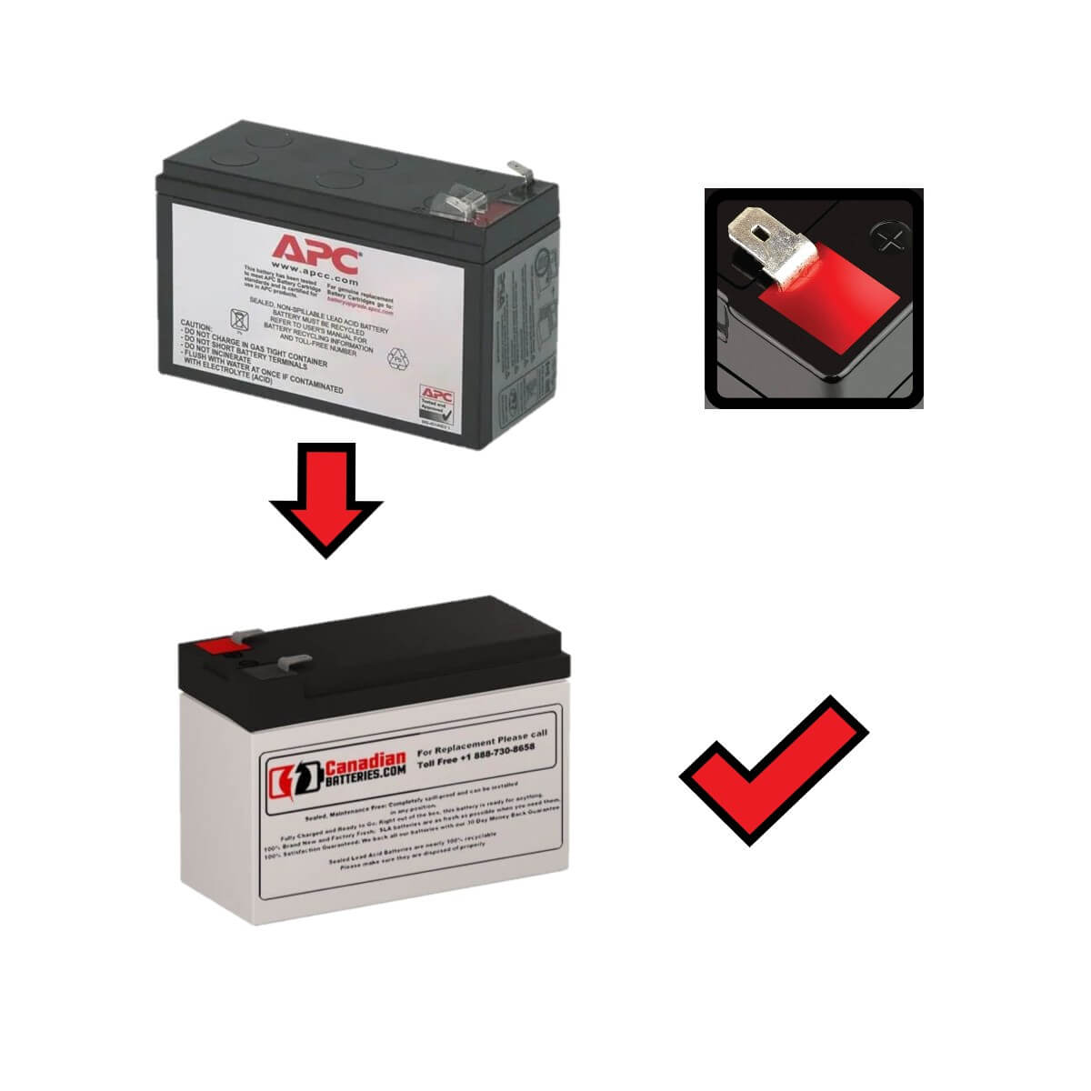 Apc Rbc17 Replacement Battery Cartridge 12v 9ah Backup Battery UPS Batteries CB Range