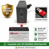 Bk500blk 500va Apc Back UPS Battery, 12V 7Ah 0r 12V 9Ah UPS Batteries CB Range
