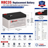 Be350g, Be350g-cn Apc Back UPS Es Battery 12v 3.5Ah F1 Terminals