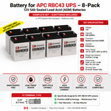 Apc Rbc43 Replacement UPS Battery 8 X 12v 5ah With F2 Terminal Battery UPS Batteries CB Range