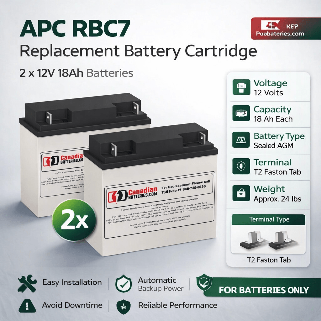 Apc Rbc7 Replacement Battery Cartridge 2 X 12v 18ah Batteries UPS Batteries CB Range