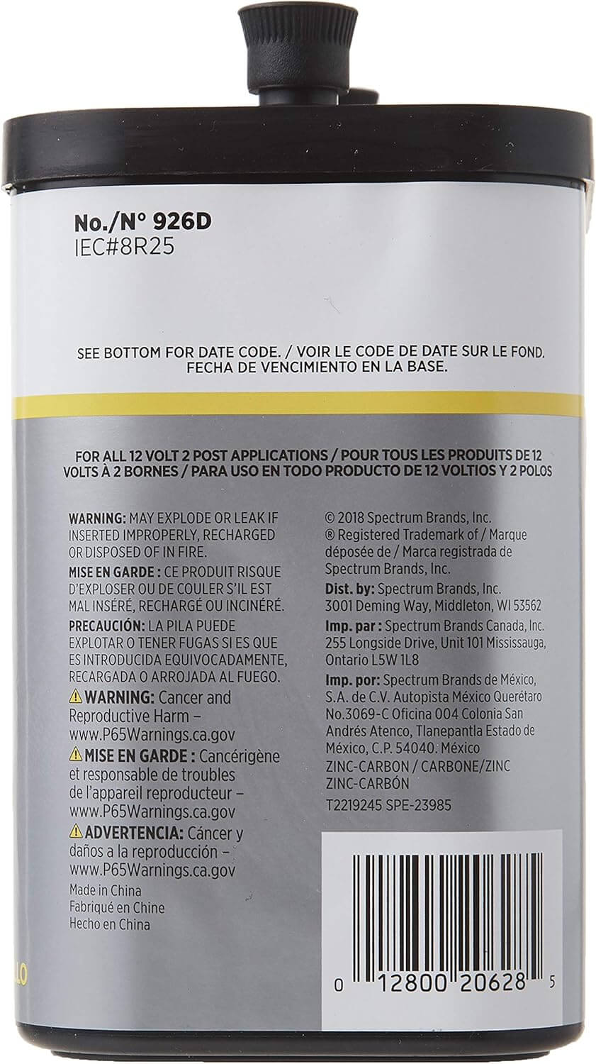 Rayovac 926 , 12 Volt screw terminal lantern battery Alarm System BB Generic