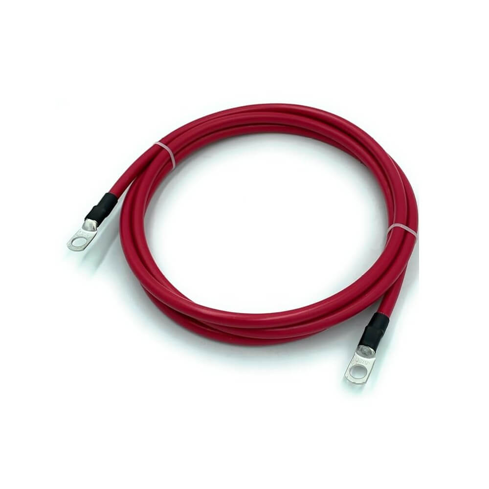 4 AWG Pure Copper Battery Cables – Fully Assembled, 1–15ft, Positive & Negative Leads for Car, Truck, RV, Solar, and Camper Sealed Lead Acid BB Generic 1Ft - M8 -RED