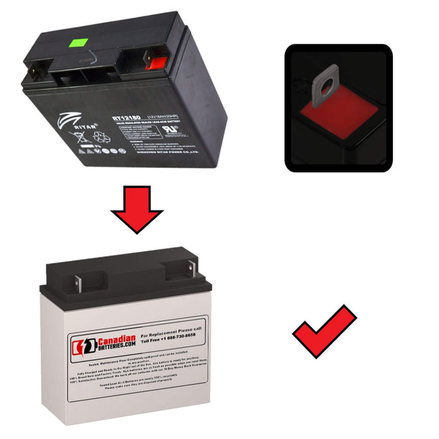 12V, 18Ah, replacement battery for Ritar Rt12180 with NB terminals Sealed Lead Acid CB Generic