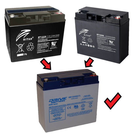 12V, 20Ah, replacement battery for Ritar Rt12220, RT12200 with F13 terminals Sealed Lead Acid CB Generic