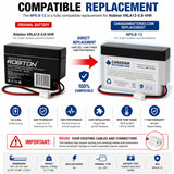 12V, 0.8Ah, replacement battery for Robiton Vrla12-0.8-vhr with J2/JST terminals Sealed Lead Acid (Special) CB Generic