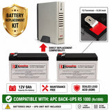 APC Back-UPS RS1000 RS Replacement Battery Kit 12V 9Ah AGM 2 Pack UPS Batteries CB Range