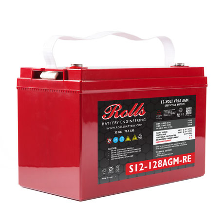 Rolls S12-128AGM-RE 12V 115Ah AGM Deep Cycle Group 31 Battery Sealed Lead Acid (Special) Rolls Battery Engineering