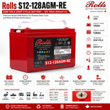 Rolls S12-128AGM-RE 12V 115Ah AGM Deep Cycle Group 31 Battery Sealed Lead Acid (Special) Rolls Battery Engineering