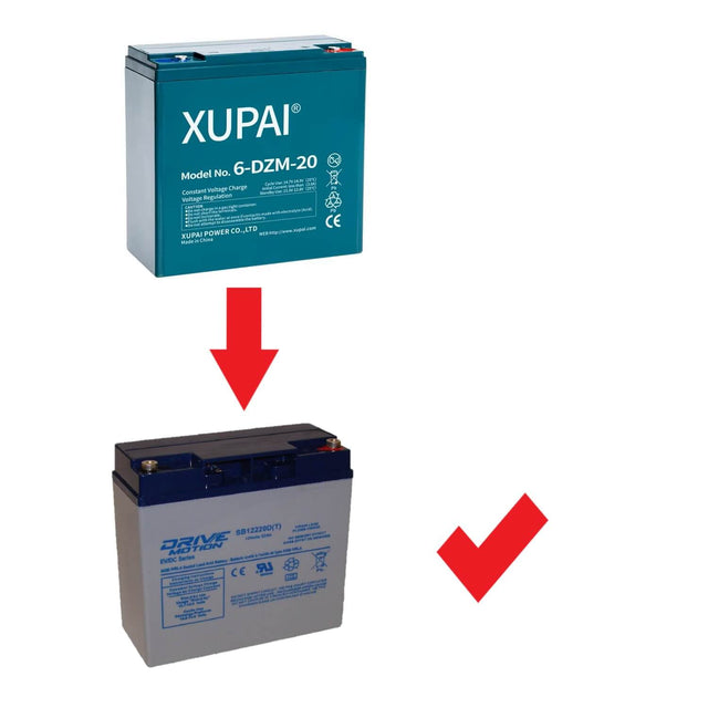 12V, 20Ah, replacement battery for Xupai 6-dzf-20 with F13 terminals Sealed Lead Acid CB Generic