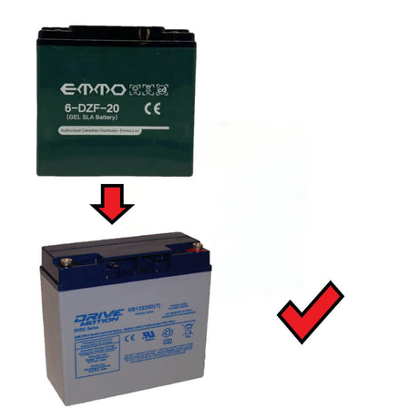12V, 20Ah, replacement battery for Emmo 6-dzf-20 with F13 terminals Sealed Lead Acid CB Generic