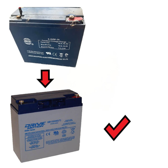 12V, 22Ah, replacement battery for Jingqiu 6-DZM-20 with F13 terminals Sealed Lead Acid CB Generic