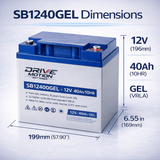 12 Volt 40 Amp Hour Deep Cycle GEL Battery Sealed Lead Acid (Special) CB Generic