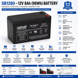 Drivemotion SB1280-F1, 12V, 8Ah (96Wh) General Purpose/Standby AGM battery Sealed Lead Acid (Special) Drivemotion