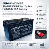 SBHR1236FR-F2 12V 9Ah SLA Battery – High Rate UPS & Data Center Backup Power Sealed Lead Acid DriveMotion
