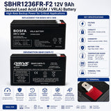 12V, 9Ah, replacement battery for Bosfa Hr12-36w with F2 terminals Sealed Lead Acid (Special) CB Generic