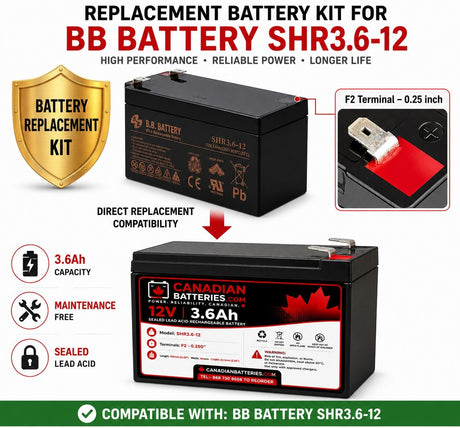 Shr3.6-12, 12 Volt 3.6 Amp Hour Sealed Lead Acid Battery Sealed Lead Acid CB Range