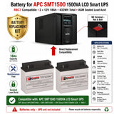 Battery for APC SMT1500 1500VA LCD Smart UPS – RBC7 Replacement 2 x 12V 18Ah AGM Kit UPS Batteries CB Range