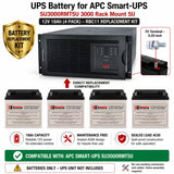 APC SU3000RMT5U UPS Battery Replacement RBC11 4 x 12V 18Ah UPS Batteries CB Range
