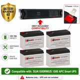 SUA1500RMUS APC Smart-UPS Replacement Battery Kit 4 x 12V 7Ah AGM UPS Batteries CB Range