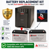 APC SUA1500X93 RBC7 Replacement Battery Kit 2x 12V 18Ah AGM UPS Batteries CB Range