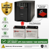 Sua1500x93 1500 Shipboard Apc RBC7 Replacement Battery Kit 2x 12V 18Ah AGM UPS Batteries CB Range