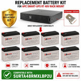 APC Smart-UPS RT 48V Rack Mount BP SURTA48RMXLBP2U battery UPS, 8 X 12v, 9ah UPS Batteries CB Range