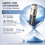 Battery Model Sanyo / Fdk Cr12600se,fdk 3v, 1500 Mah - 4.5wh CR12600SE BB Generic