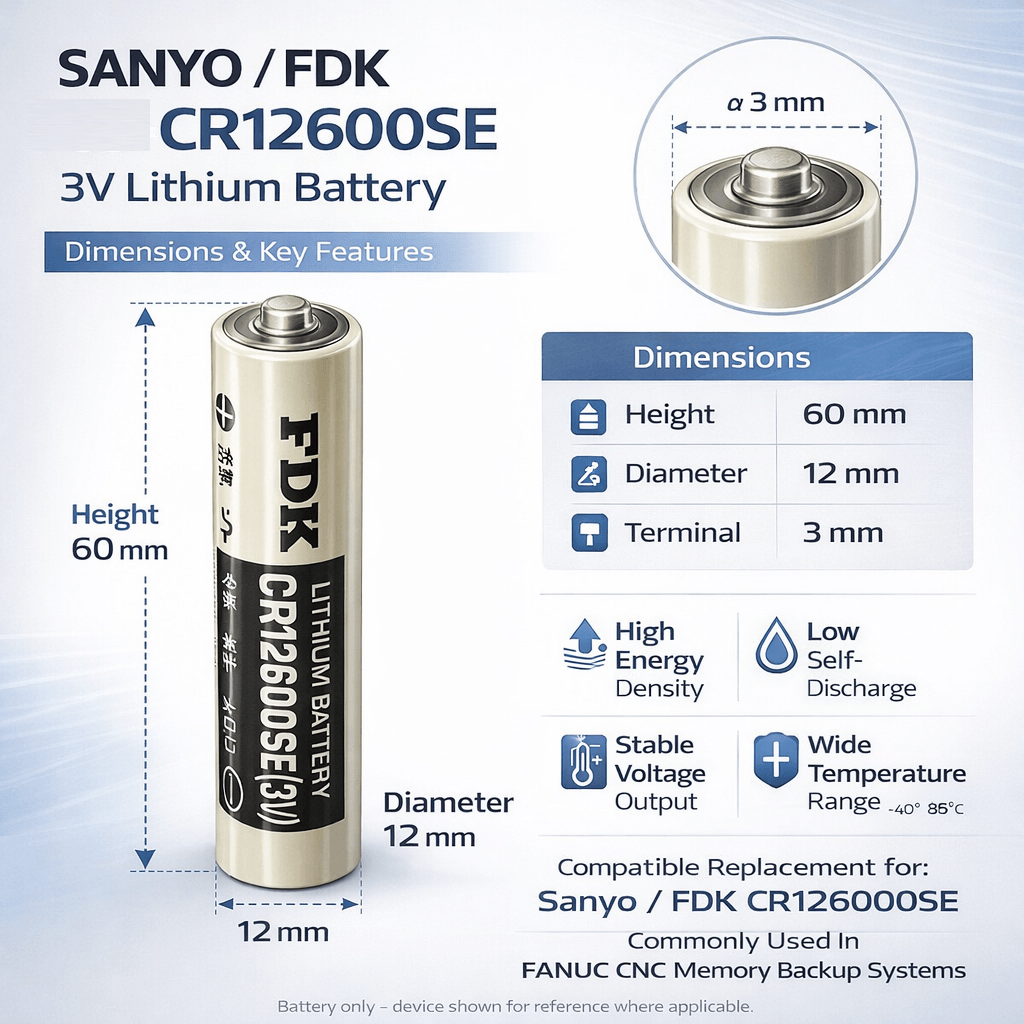 Battery Model Sanyo / Fdk Cr12600se,fdk 3v, 1500 Mah - 4.5wh CR12600SE BB Generic