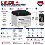 Shimastu NP26-12 Replacement Battery 12V 26Ah AGM 312Wh Sealed Lead Acid CB Generic