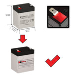 12V, 5Ah, replacement battery for Sigmastek Sp12-5.5hr with F2 terminals Sealed Lead Acid CB Generic