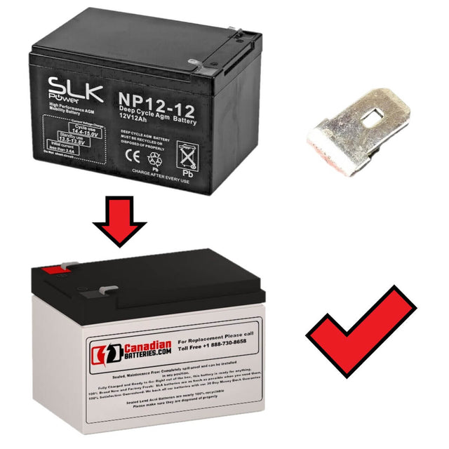12V, 12Ah, replacement battery for Slk Power Np12-12 with F2 terminals Sealed Lead Acid CB Generic