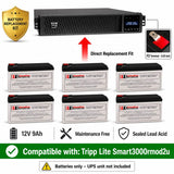 Batteries For Tripp Lite Smart3000rmod2u UPS, 6 X 12v, 9ah - 108wh UPS Batteries CB Range