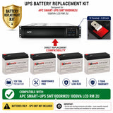 APC SMT1000RM2U RBC23 Replacement Battery 4-Pack 12V 7Ah UPS Batteries CB Range