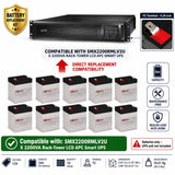 APC SMX2200RMLV2U UPS Battery Replacement RBC117 Kit – 10 x 12V 5Ah AGM UPS Batteries CB Range
