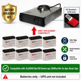 Su3000r3bx135 Smart-UPS 3000va Rm 3u Apc Smart UPS Battery 8 X 12V 7Ah UPS Batteries CB Range