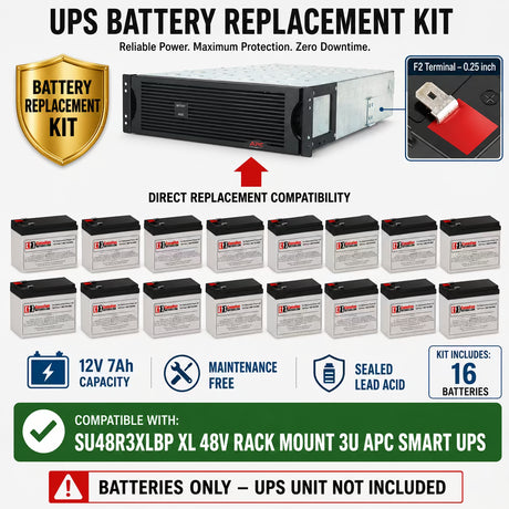 UPS Battery for SU48R3XLBP APC Smart UPS RBC105 16 Pack UPS Batteries CB Range