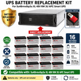APC SU48RMXLBP3U XL Replacement Battery Kit 16x 12V 7Ah AGM UPS Batteries CB Range