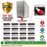 APC SU5000T 5000 208V RBC105 Replacement Battery Kit 16x 12V 7Ah UPS Batteries CB Range