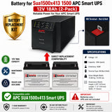 APC SUA1500X413 RBC7 Replacement Battery Kit – 2 x 12V 18Ah AGM NB Terminal Batteries UPS Batteries CB Range