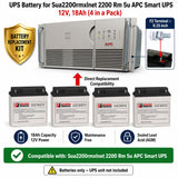 APC SUA2200RMXLNET RBC11 Replacement Battery Kit 12V 18Ah 4 Pack UPS Batteries CB Range