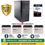 APC RBC11 Replacement Battery Kit 4x 12V 18Ah AGM for SUA2200US UPS Batteries CB Range