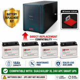 APC SUA24XLBP RBC11 Replacement Battery Kit 12V 18Ah 4 Pack UPS Batteries CB Range